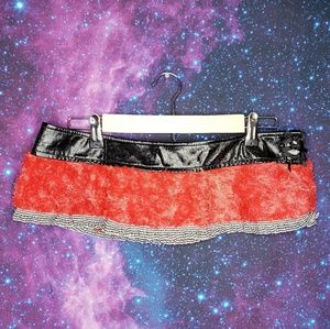 Serious Clothing Red Velcro Mini Skirt Fetish L